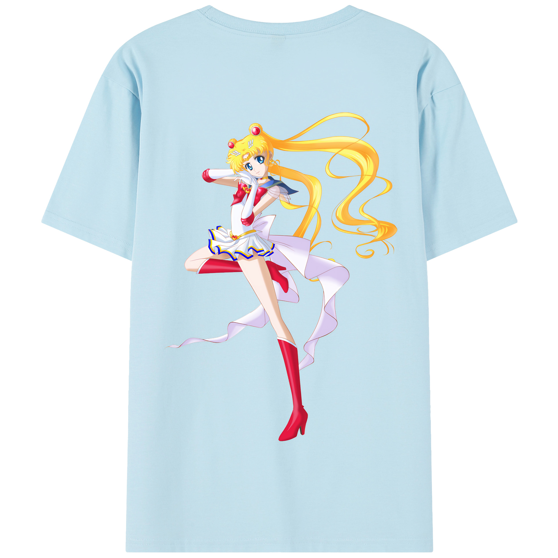 （画像用） 美少女戦士セーラームーン 月野 うさぎ つきの うさぎ Sailor Moon Tsukino Usagi 綿100％半袖Tシャツ（背面プリント）